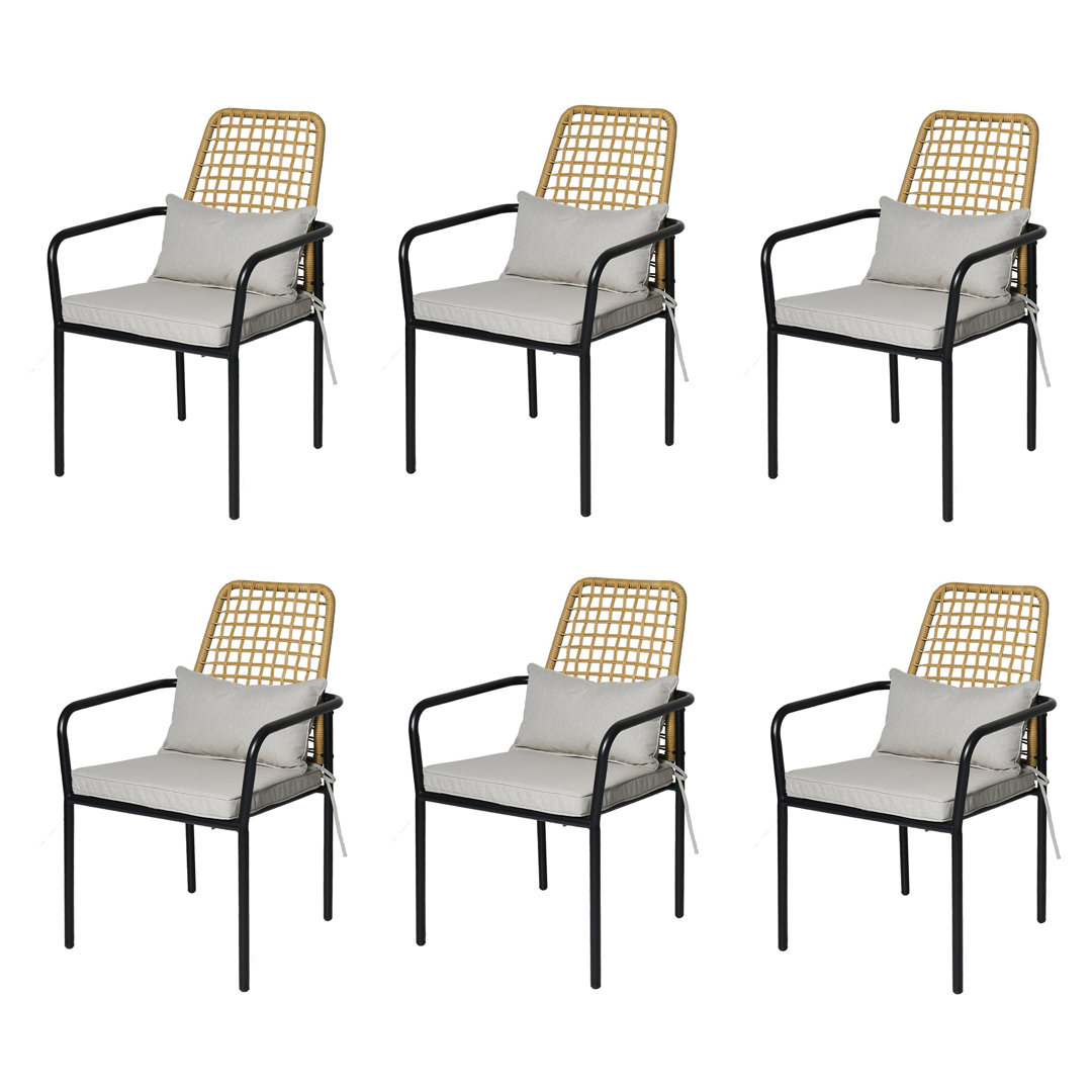 Outdoor Dining Chairs With Cushion (Set Of 6)